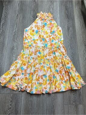 Alexia Admor Floral Halter Dress in Yellow, Orange & Blue